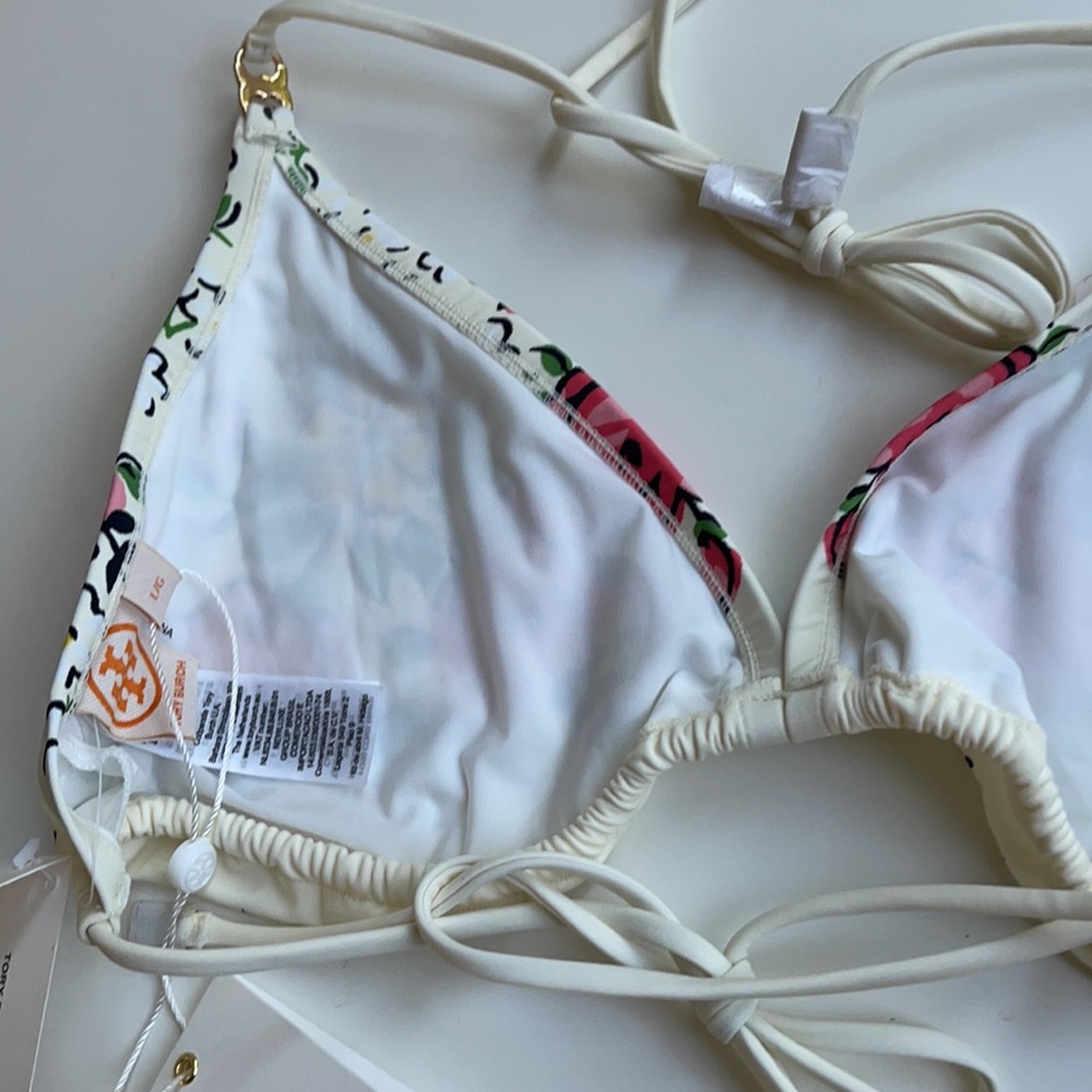 Tory Burch GEMINI LINK PRINTED STRING BIKINI TOP - Picture 7 of 8